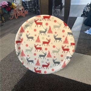 Festive Reindeer Pattern Plate